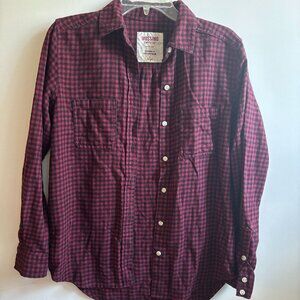 Mossimo Supply Co Red & Black Plaid Boyfriend Fit Flannel Shirt XS